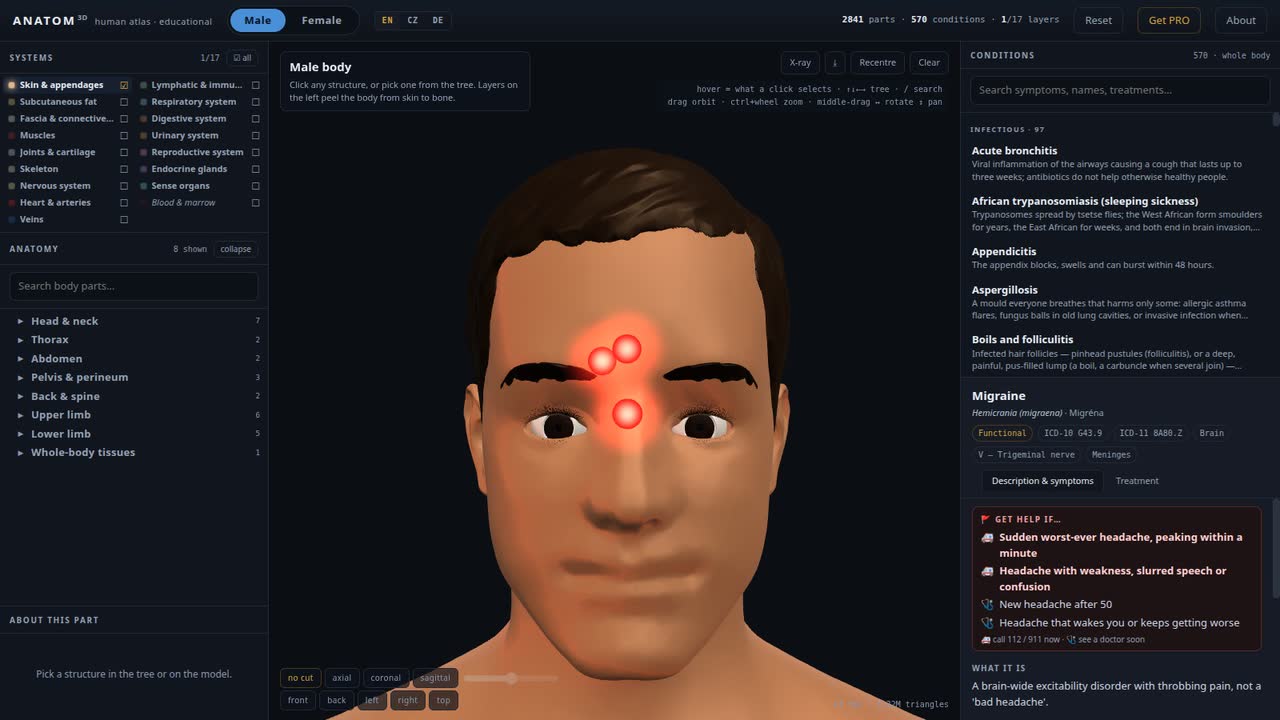 A condition marked on the body